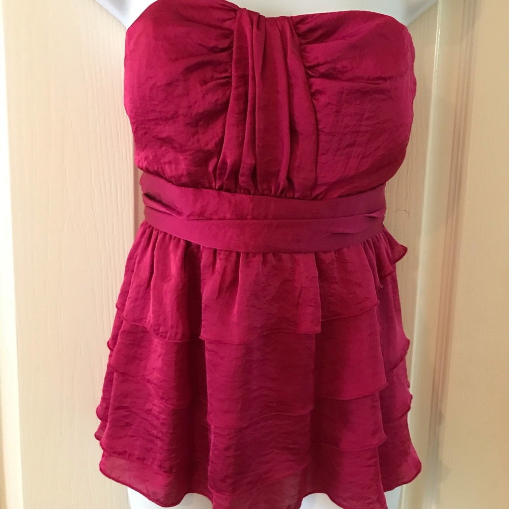 XOXO Strapless Ruffled Blouse